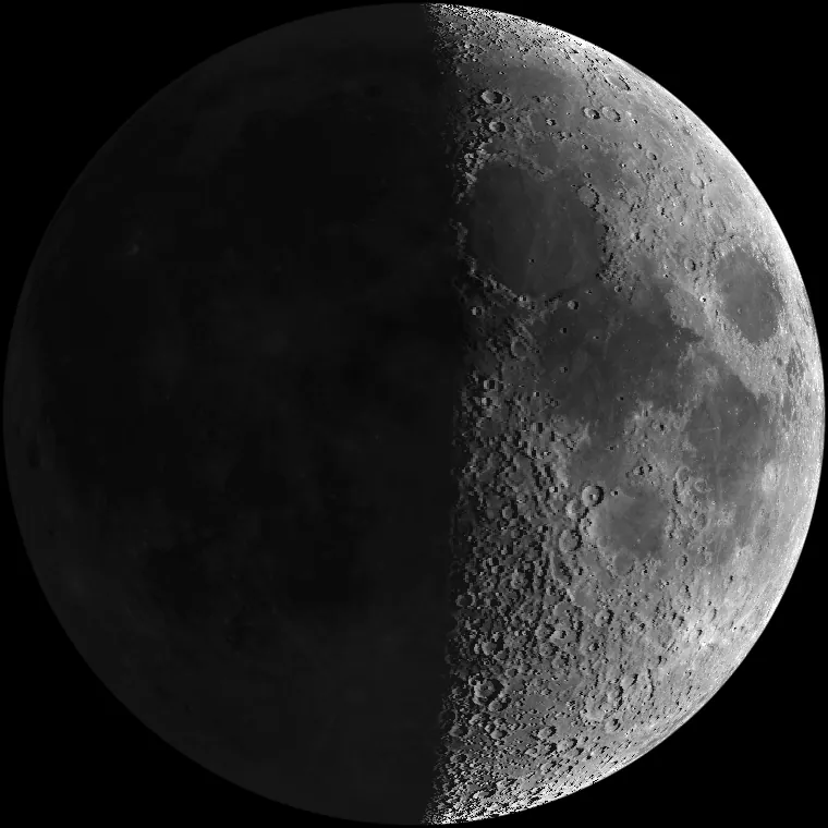 The Moon at its first quarter