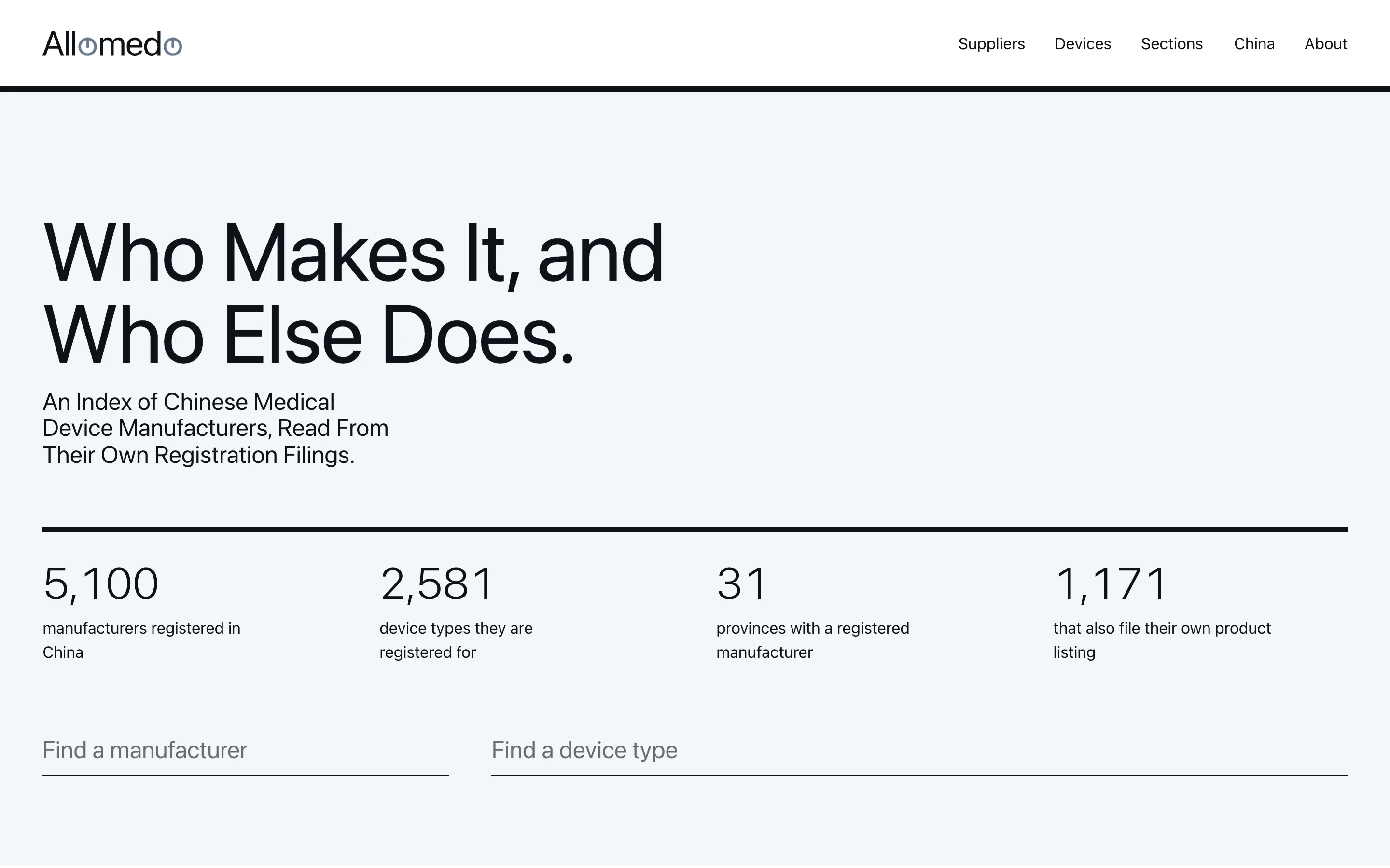 Allomedo: its home page as a visitor sees it