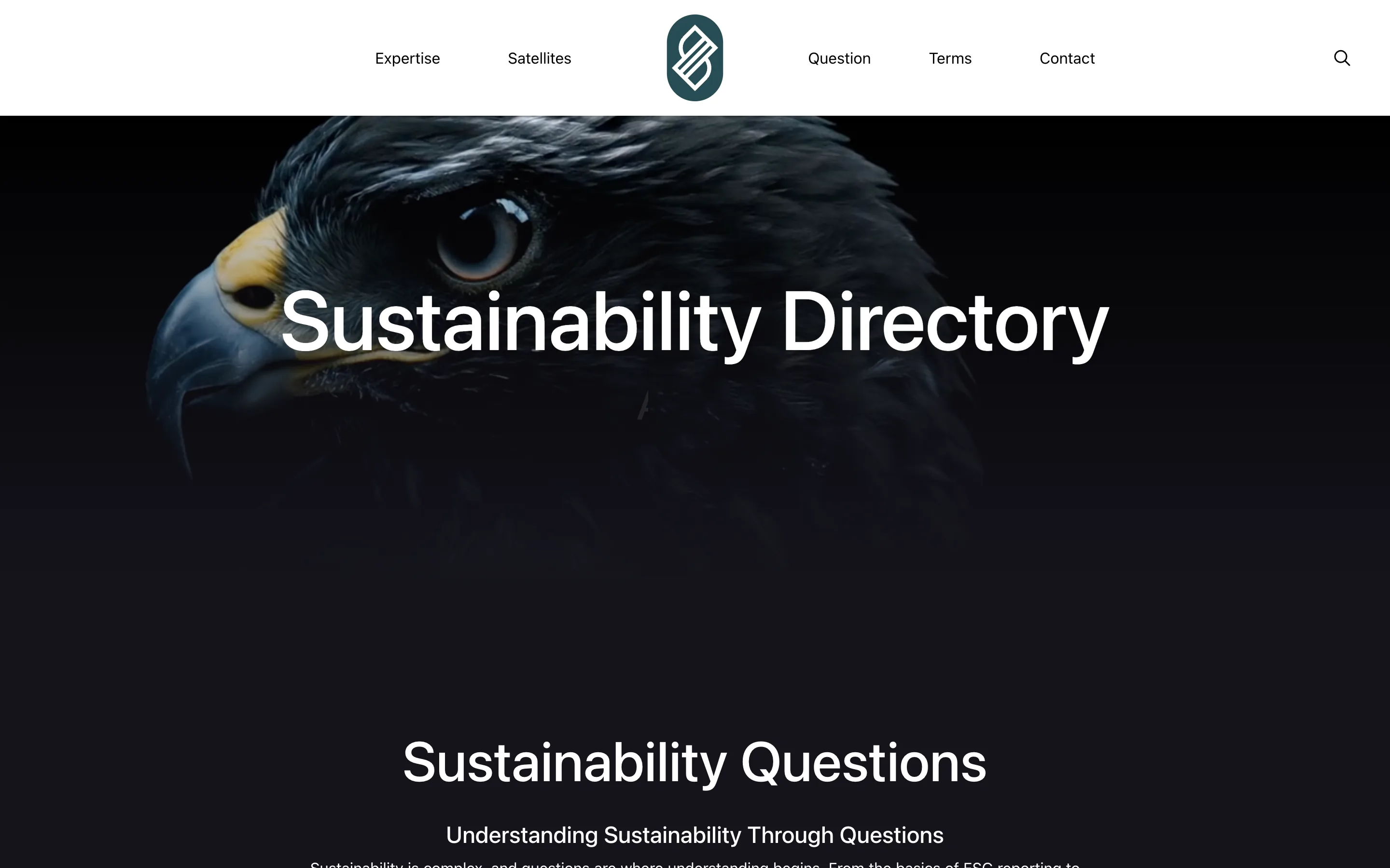 The Sustainability Directory: its home page as a visitor sees it